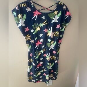Roxy girls navy floral dress size 16 NWT